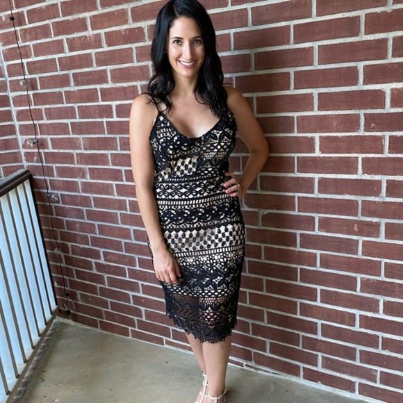 Black Lace Cocktail Dress - Picture 5 of 11